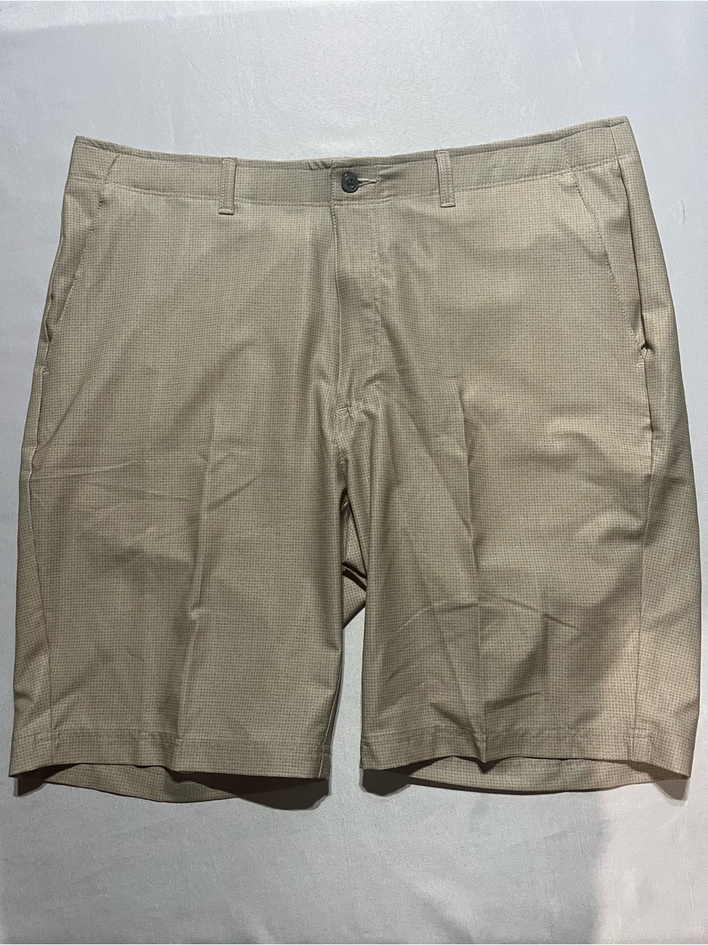 Pebble Beach Light Beige Flat-Front Men's  38 Waist Pull On Casual Shorts